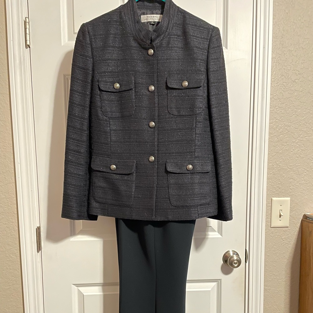 Tahari Classic Women’s Navy Pantsuit
